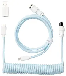 Кабель Keychron USB-A/USB-C USB-C заряджання/синхронізації Keychron, 1.36м, Type-C, Coiled Aviator, синій (CAB19_KEYCHRON)