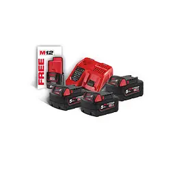 Енергокомплект Li-Ion MILWAUKEE, M18 NRG-503 (ЗУ M12-18FC, 3х5Аг В5) + подарунок M12 B2 2Аг - мініатюра 4