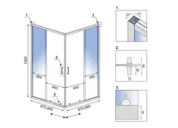 Душова кабіна Rea City 90x90 black REA-K6446, Чорний матовий, Універсальна, прозрачний, Чорний матовий - мініатюра 6