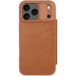 Шкіряний чохол-книжка Nillkin Qin Pro Camshield для Apple iPhone 17 Pro (6.3) Brown - мініатюра 3