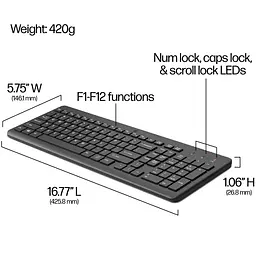 Комплект бездротовий HP 330 мишка і клавіатура Combo, чорний - мініатюра 4