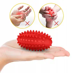 М'яч масажний огірок 4FIZJO Spike Bean 11.5 x 5 см Red (P-5905973403313) - мініатюра 5