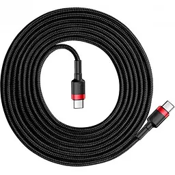 Дата кабель Baseus Cafule Type-C to Type-C PD2.0 60W (2m) (CATKLF-H) Чорний/Червоний - мініатюра 2