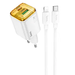 МЗП N53 Monsoon PD30W+QC3.0 (1USB-A/1C) + кабель Type-C to Lightning White Hoco teh0029644