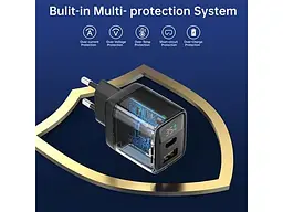 Мережевий зарядний пристрій Choetech PD6052 35 W GAN Black (PD6052-EU-BK) - мініатюра 4