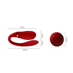 Смартвібратор для пар Zalo Fanfan set Bright Red, пульт ДК - мініатюра 3