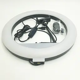Кільцева лампа 30 см 10W на штативі 210 см з тримачем для телефону LED підсвічування кільцеве світло блогера візажиста фотографа Ring Light JY-30B - мініатюра 4