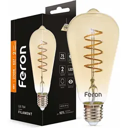 Світлодіодна лампа Feron LB-764 ST64  золото, спіраль 230V 4W E27 2700K (1867)
