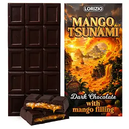 Шоколад чорний Lorizio з манговою начинкою "MANGO TSUNAMI" 200 г
