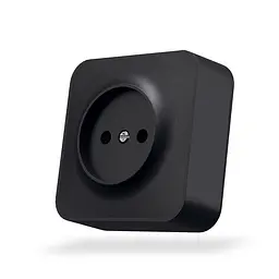 IP20 Розетка зовнішня одинарна чорний графіт VIDEX BINERA VIDEX (27074-000) - мініатюра 1