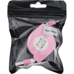 Кабель Toto TKX-66 Flat USB cable microUSB 1m Pink - мініатюра 2