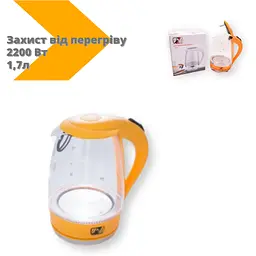 Електричний чайник Promotec PM 810-D 1.7л 1850 - 2200 Вт помаранчевий (PM 810-D_2187) - мініатюра 6