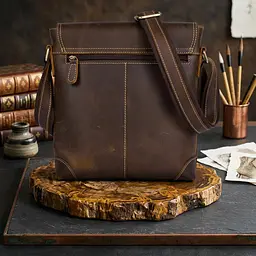 Сумка чоловіча 14675 Vintage коричнева - мініатюра 4