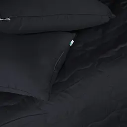 Літній постільний комплект MirSon Line Satin Light Pro Black Вовна Полуторний (2200010980646) - мініатюра 4