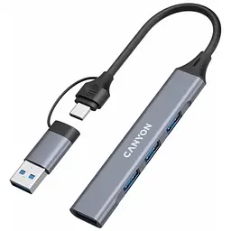 Концентратор Canyon hub DS-02 4in1 USB-A/C Grey (CNS-TDS02G) - мініатюра 5