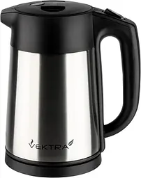 Vektra VEK-1506 Вакуумна ізоляція екологічно чистий бездротовий чайник Easy Pour, 1,5 літра, нержавіюча сталь