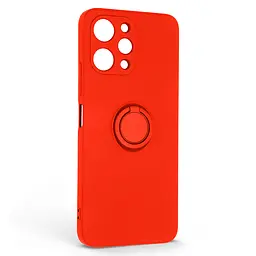 Силиконовый чехол для Xiaomi Redmi 12 4G, Icon Ring, красный, панель-накладка, с кольцом-подставкой на 360°, противоударный, возможность использования магнитных держателей, ArmorStandart (ARM68816)
