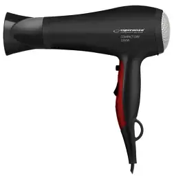 Фен Esperanza EBH004K Pamela, Black, 2200W, 2 швидкості, 3 температурні режими, концентратор