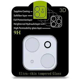 Захисне скло Epik на камеру Full Block тех.пак для Apple iPhone 15, 6.1/15 Plus 6.7 Прозорий