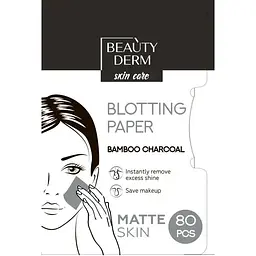 Салфетки для лица Beauty Derm матирующие с угольным порошком 80 шт.