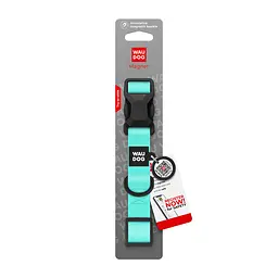 Нашийник для собак водостійкий Waudog Magnet з QR-паспортом магнітна пряжка-фастекс L Ш 25 мм Д 34-49 см тіффані - мініатюра 6