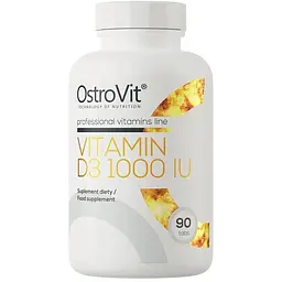 Холекальциферол OstroVit Vitamin D3 1000 IU, 90 таблеток - мініатюра 1