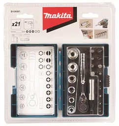 Набір головок торцевих та біт з тріскачкою (21 предмет) Makita B-54081 - мініатюра 4