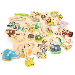 Пазл дерев'яний New Classic Toys Сафарі, 16 частин (10441) - мініатюра 2