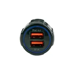Автомобільний зарядний адаптер SY681, 2 порти USB, швидка зарядка QC3.0, струм 3.1А, з підсвіткою, чорний - мініатюра 5