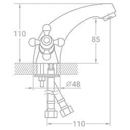 Змішувач для раковини TAU VD-2A161C (9870000) - мініатюра 2