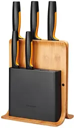 Набір кухонних ножів з бамбуковим блоком Fiskars Functional Form ™ 5 шт 1057552