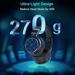 Бездротова ігрова гарнітура KAPEYDESI 2,4 ГГц для ПК/PS5/4/Mac/Switch — RGB Light, батарея 60H, об'ємний звук 7.1, ігрові - мініатюра 4
