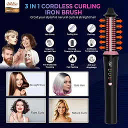 Щітка для випрямлення та завивки UKLISS Thermal Brush Cordless 3 в 1 22 мм - мініатюра 7
