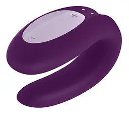 Смарт-вібратор для пар Satisfyer Double Joy Violet із широким кліторальним стимулятором - мініатюра 4