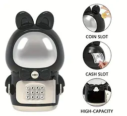 Дитяча електронна Скарбничка Сейф Космонавт із кодовим замком Little Space Rabbit Piggy Bank - мініатюра 2