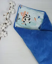 Плед для немовлят із знімним утеплювачем та подушка a.l.babybox Панда індіанець Синій - мініатюра 2