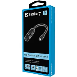 Перехідник USB 3.1 Type-С SATA III F Gen.2 Sandberg чорний - мініатюра 2