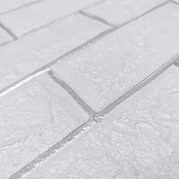 Самоклеюча декоративна 3D панель 3D Loft під білу матову цеглу зі сріблом 700x770x5 мм - мініатюра 3