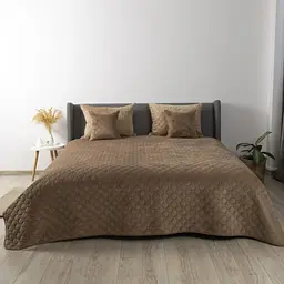Покривало ТЕП євро-максі Velour Ромб круглий 4-00518_22386 240х260 см капучино - мініатюра 2