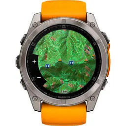 Смарт-годинник Garmin Fenix 8 AMOLED Sapphire 51mm Titanium with Spark Orange/Graphite Silicone Band (010-02905-10) [115048] - мініатюра 8