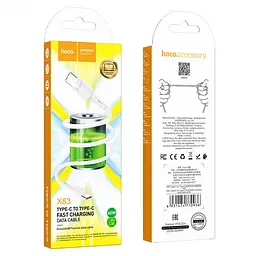 Кабель Hoco X83 Type-C to Type-C Victory 60W charging data cable White - мініатюра 2