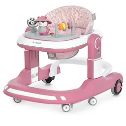Ходунки ME 1200 URSA Pink 2в1 муз. пушер колеса 6шт світло рожевий