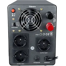 ДБЖ Gemix PSN-800U, 800VA/480W 12V/220V, 7/9/13A, 3xSchuko, без АКБ - мініатюра 3
