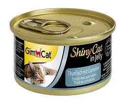 Вологий корм для кішок GimCat Shiny Cat 70 г (тунець та креветки) (SZG-413099 /413297)