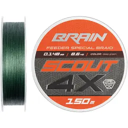 Шнур Brain Scout 4X 150m (deep green) 0.148mm 8.6kg