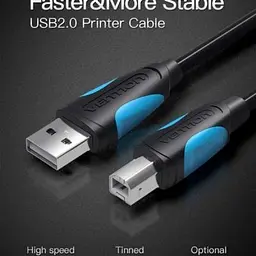 Кабель для принтера Vention USB 2.0 AM/BM 1.0m black (VAS-A16-B100) - мініатюра 2