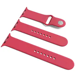 Силіконовий ремінець для Apple Watch Sport Band 42(ser.1-3)/44/45/46/49mm (S/M  M/L) 3pcs Малиновий / Pomegranate