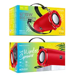 Портативна акустика Hoco Cool Enjoy sports BT speaker HC5 2x15W бездротова червона - мініатюра 3