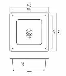 Кухонна мийка Platinum 4040 RUBA матова Дюна (SP000040837) - мініатюра 8