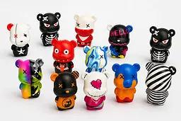 Колекція Антистрес іграшок Ведмедик Беарбрік Bearbrick EcoKraft 10см 12 шт. Сквіш (6930566891429) - мініатюра 3